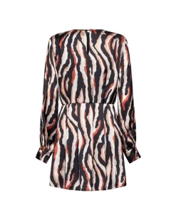 Printed dress with long sleeves