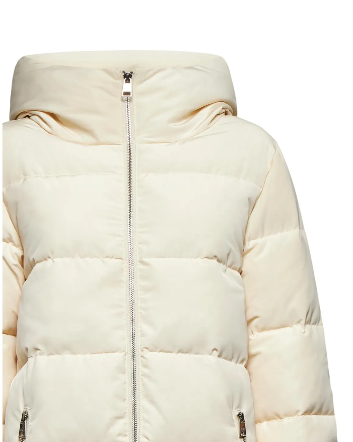 Quilted down jacket with hood