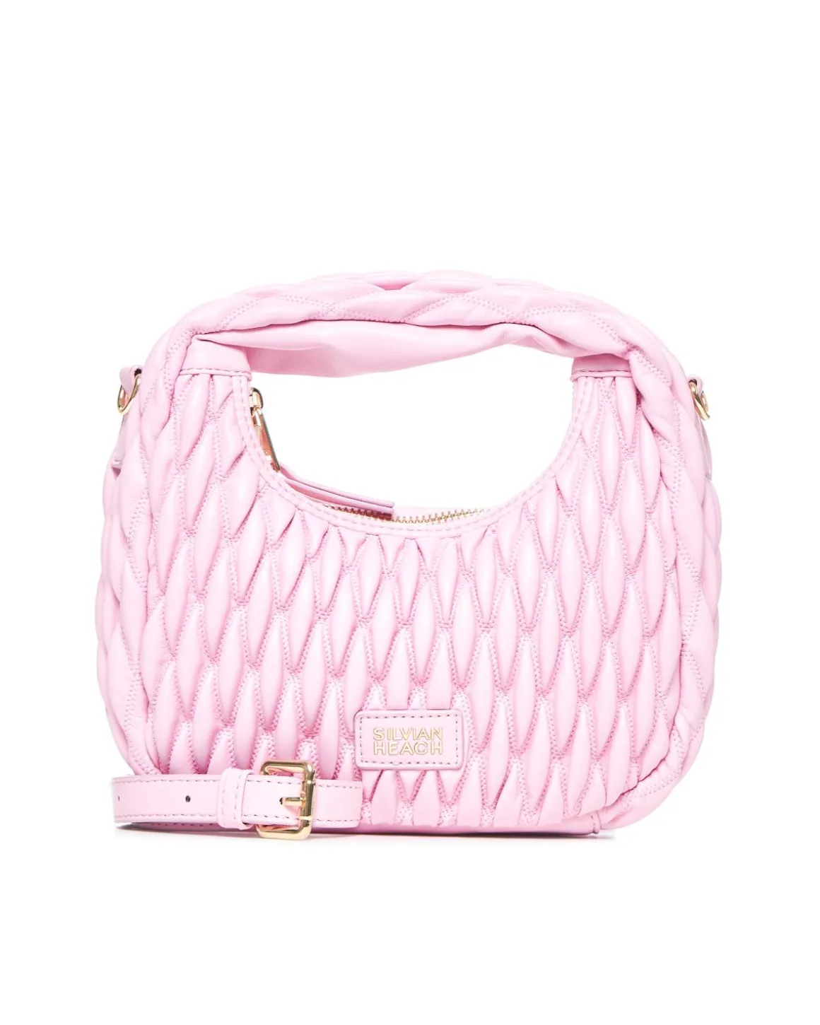 Quilted hobo bag with padded effect