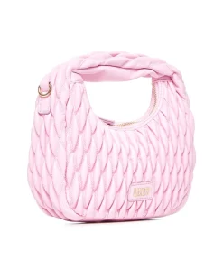 Quilted hobo bag with padded effect