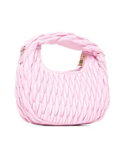Quilted hobo bag with padded effect