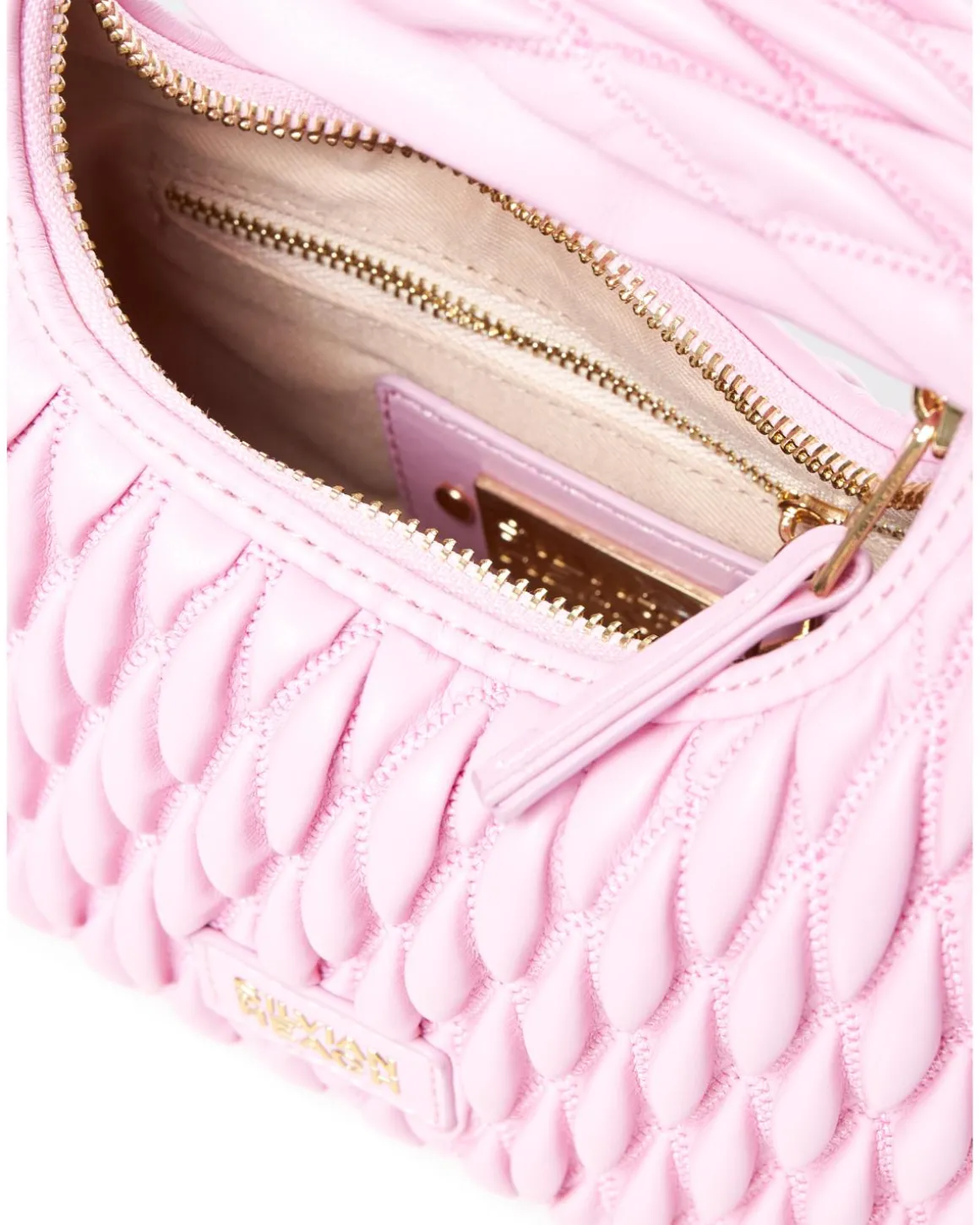 Quilted hobo bag with padded effect