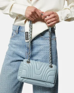 Quilted shoulder bag with chain