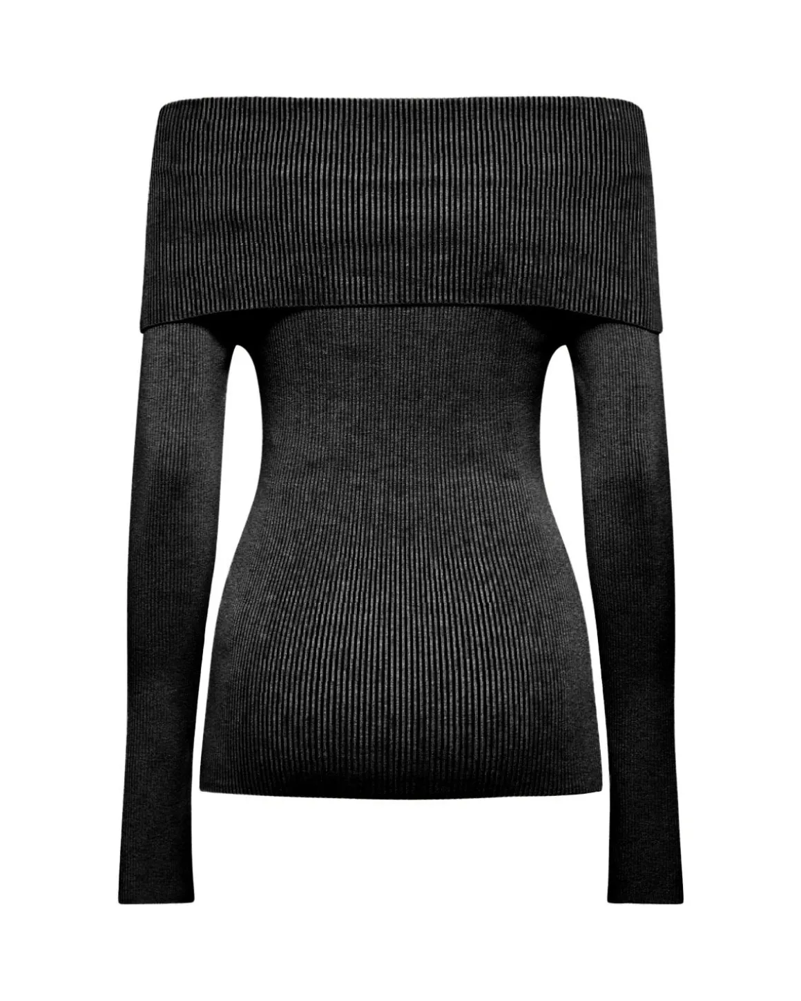 Ribbed off-the-shoulder sweater