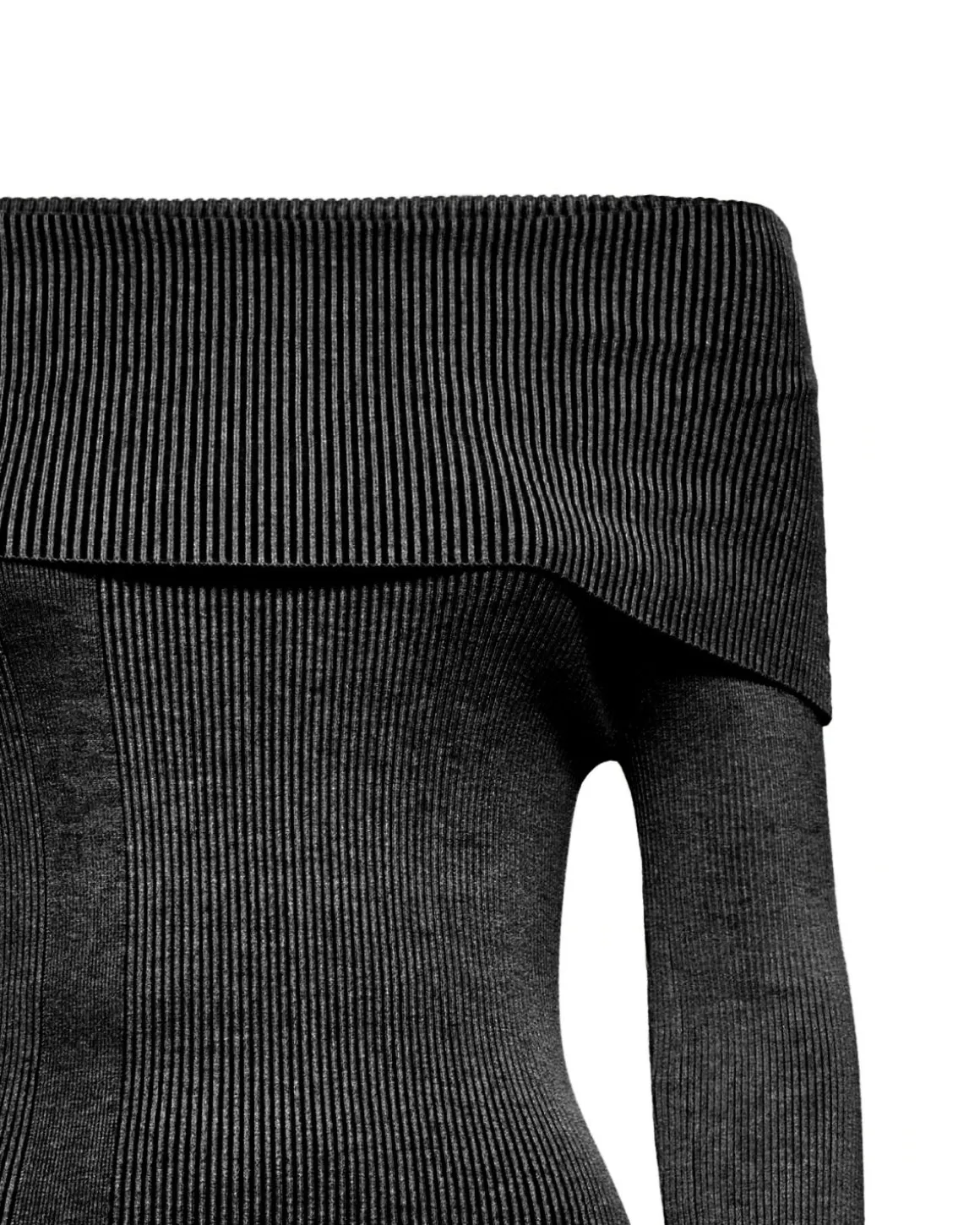 Ribbed off-the-shoulder sweater