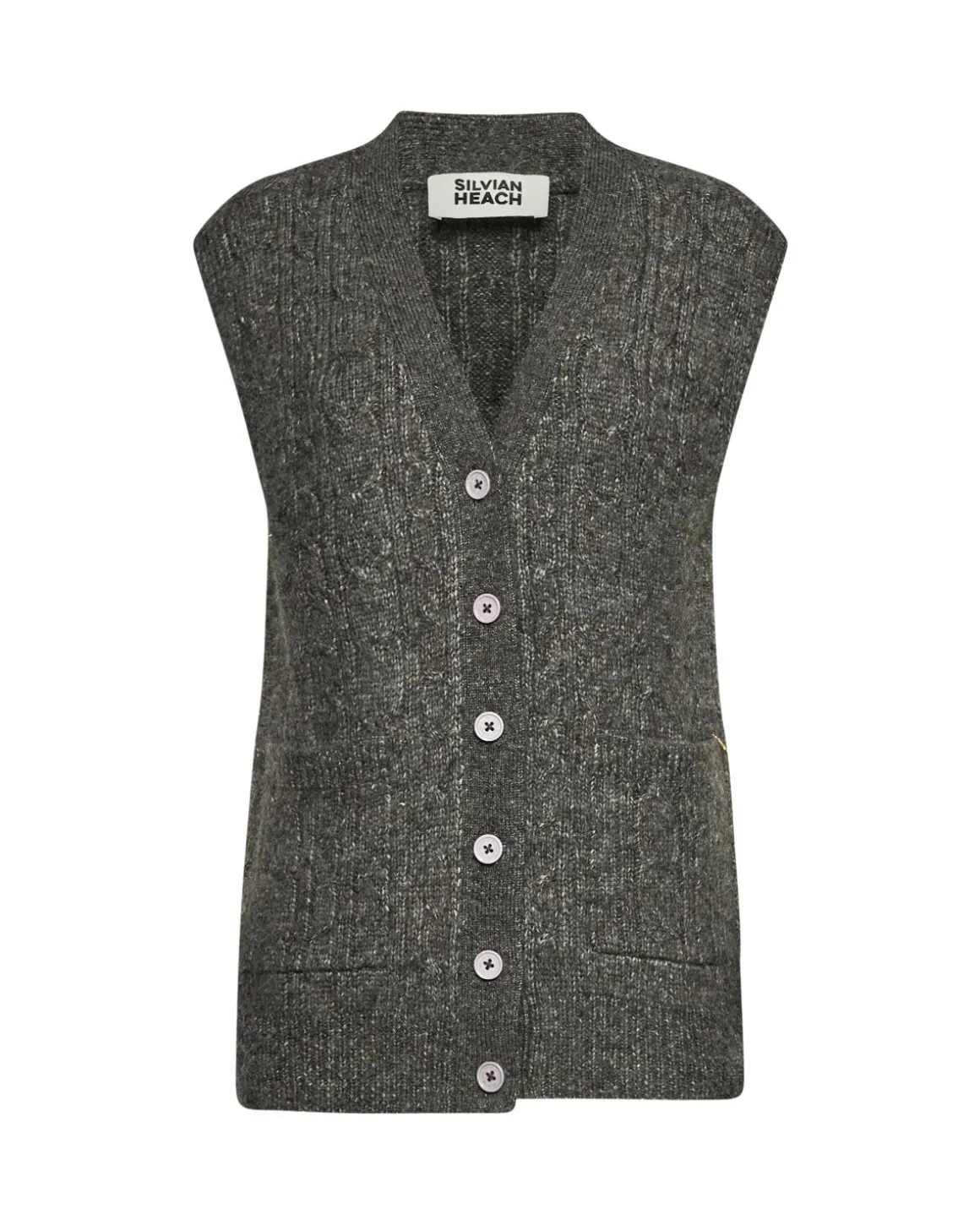 Ribbed vest with buttons