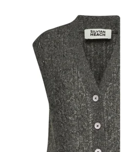 Ribbed vest with buttons