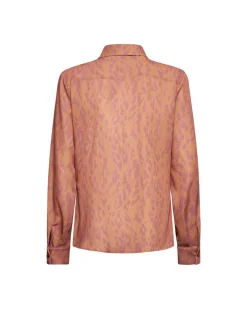 Satin shirt with animal print