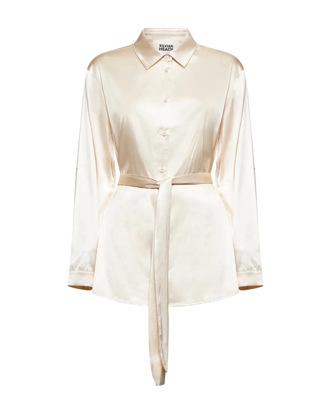 Satin shirt with front knot