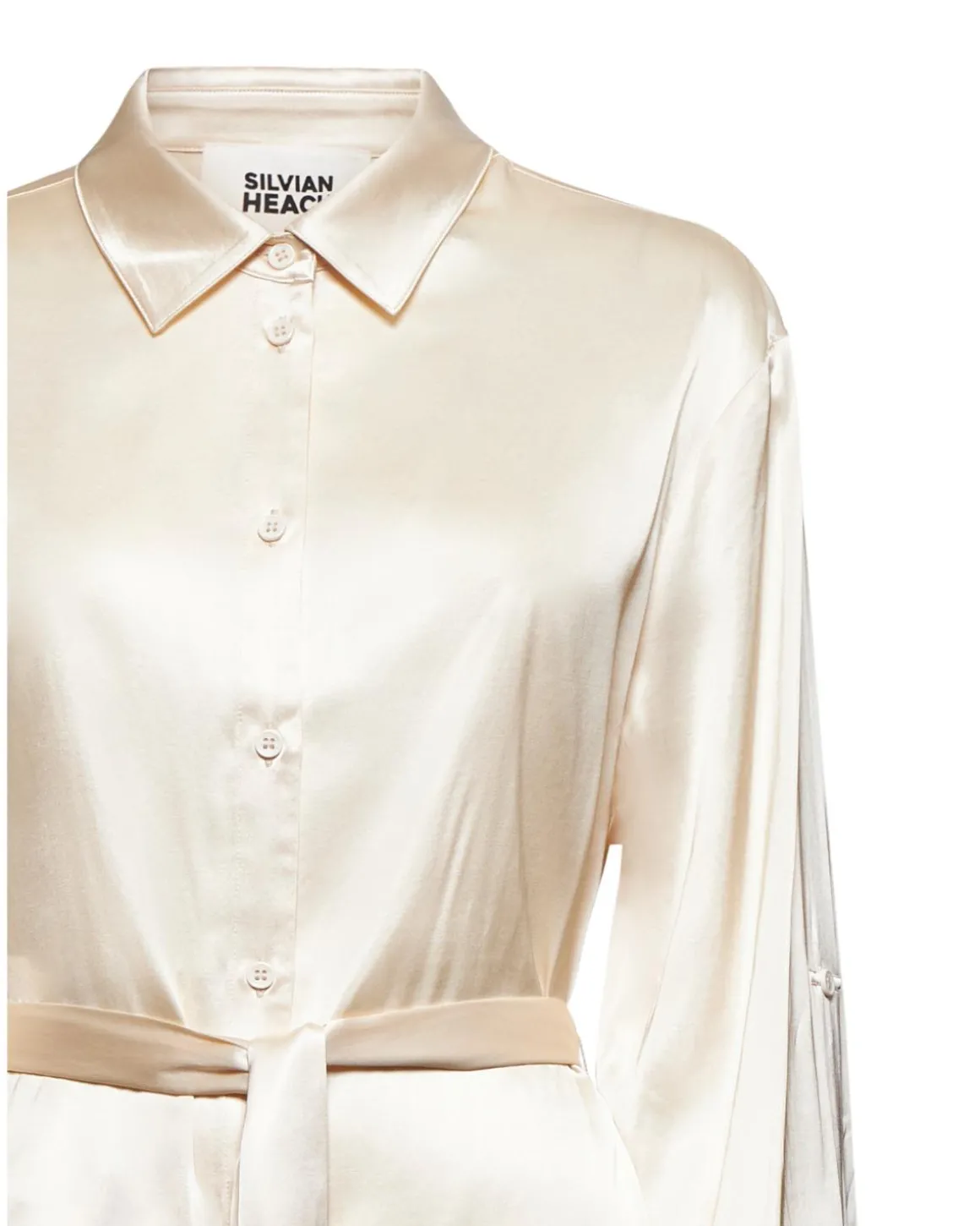 Satin shirt with front knot