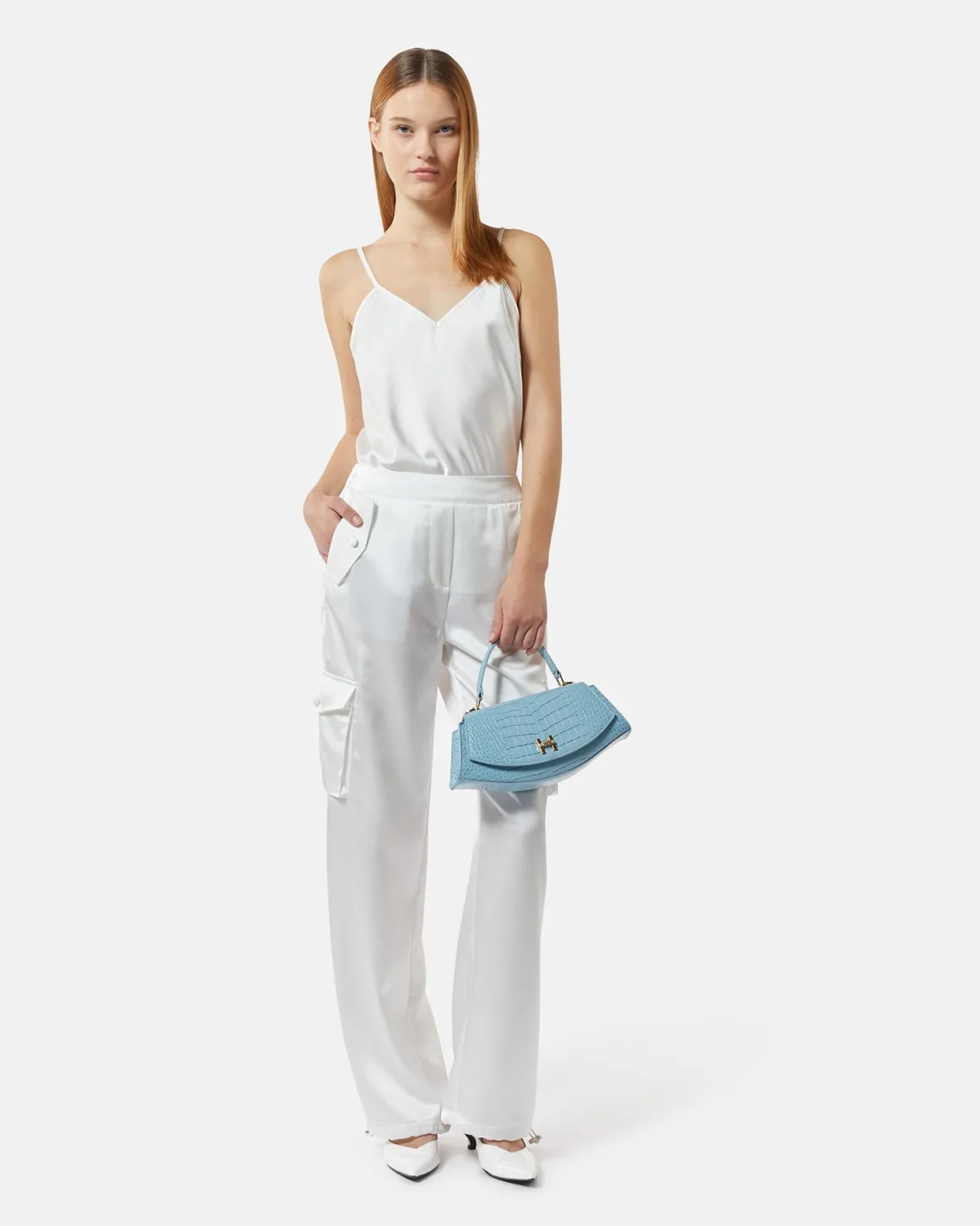 Satin top with thin straps