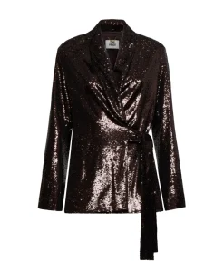 Sequined crossover blazer