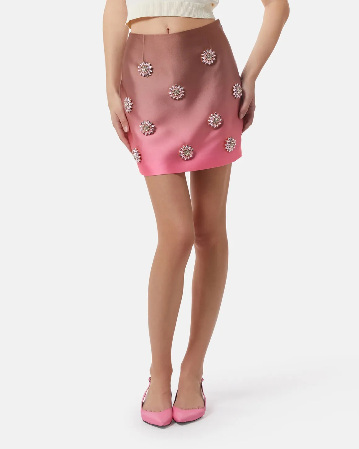 Share miniskirt with jewel applications