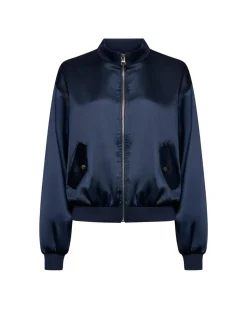 Shiny bomber jacket with zip