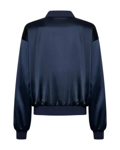 Shiny bomber jacket with zip