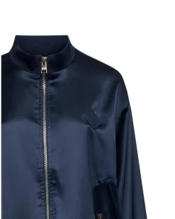 Shiny bomber jacket with zip