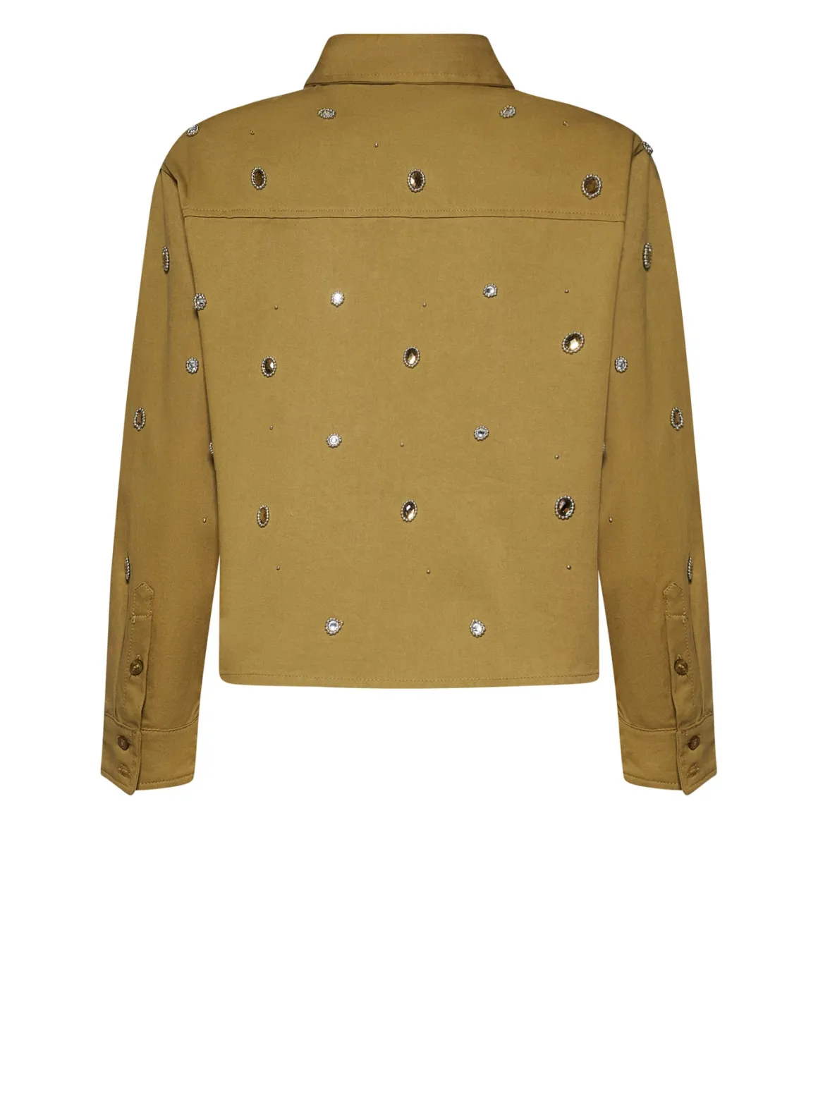 Shirt decorated with precious applications