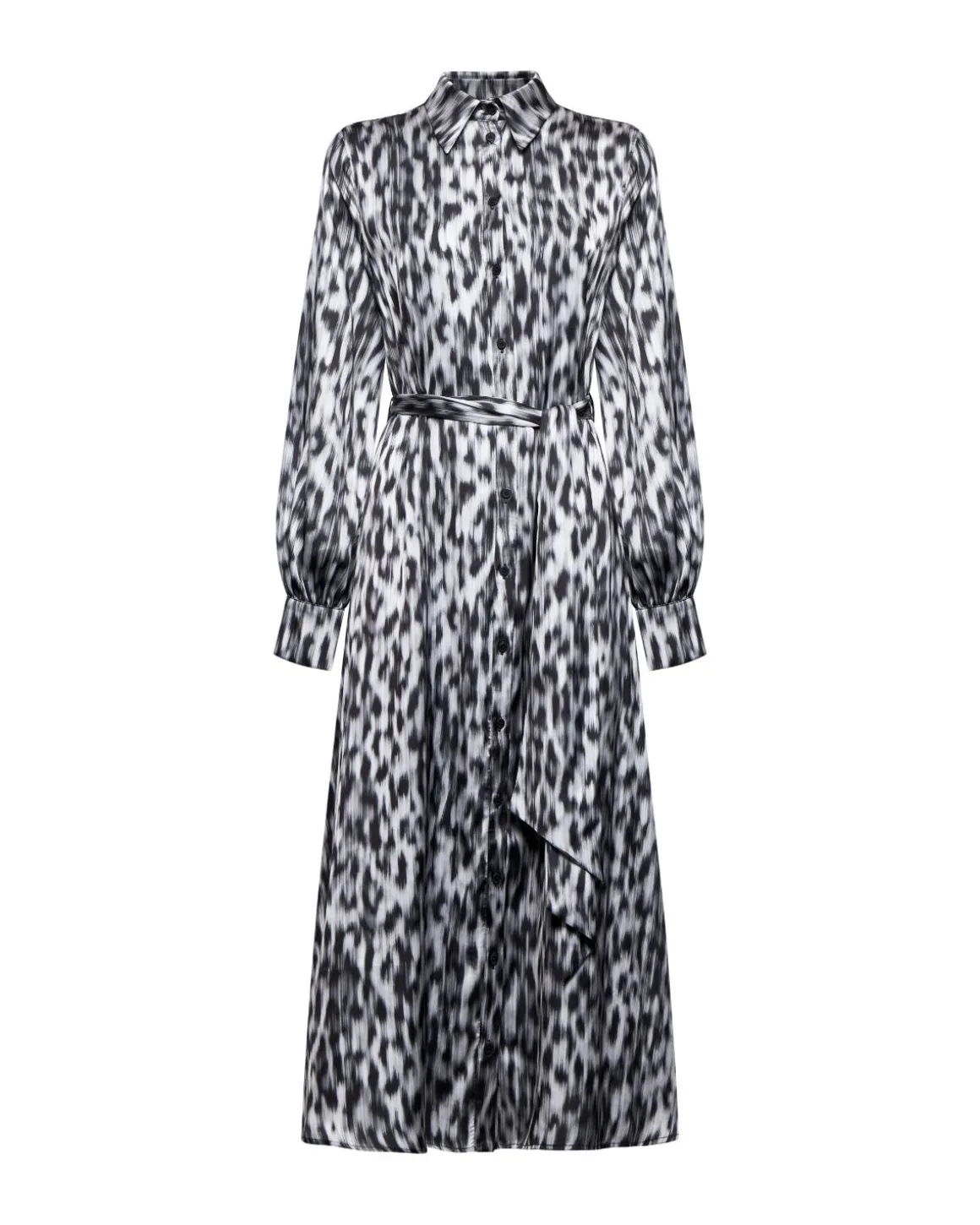 Shirt dress with belt