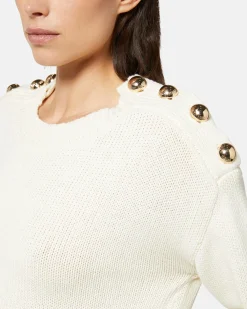 Shirt sweater with buttons on the shoulders