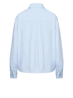 Shirt with calligraphic embroidery