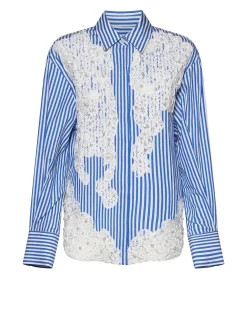 Shirt with contrasting decorative inserts
