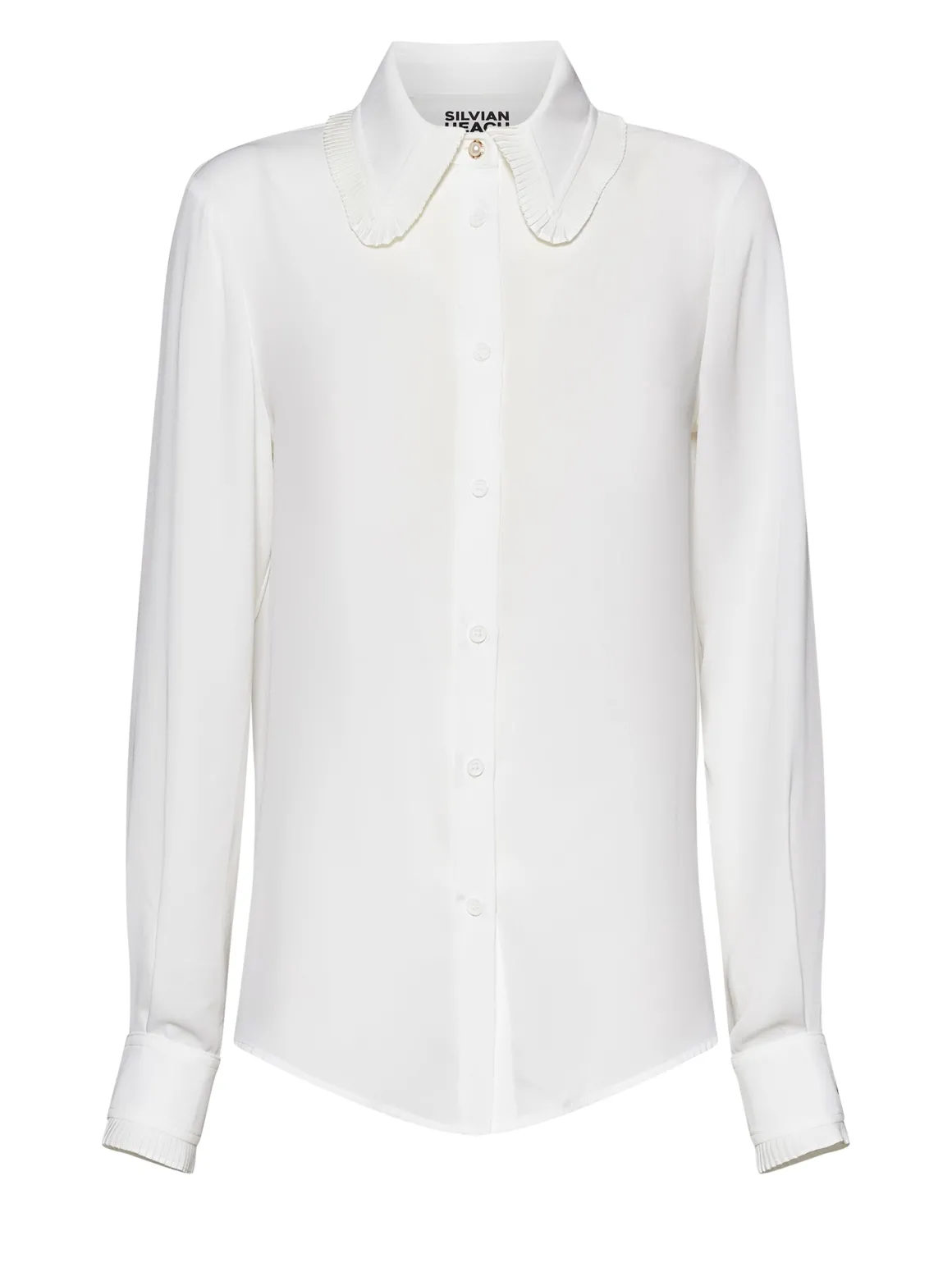 Shirt with embroidered collar