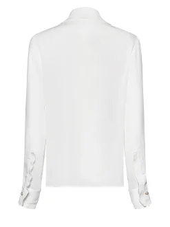 Shirt with embroidered collar