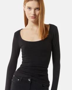 Shirt with large neckline