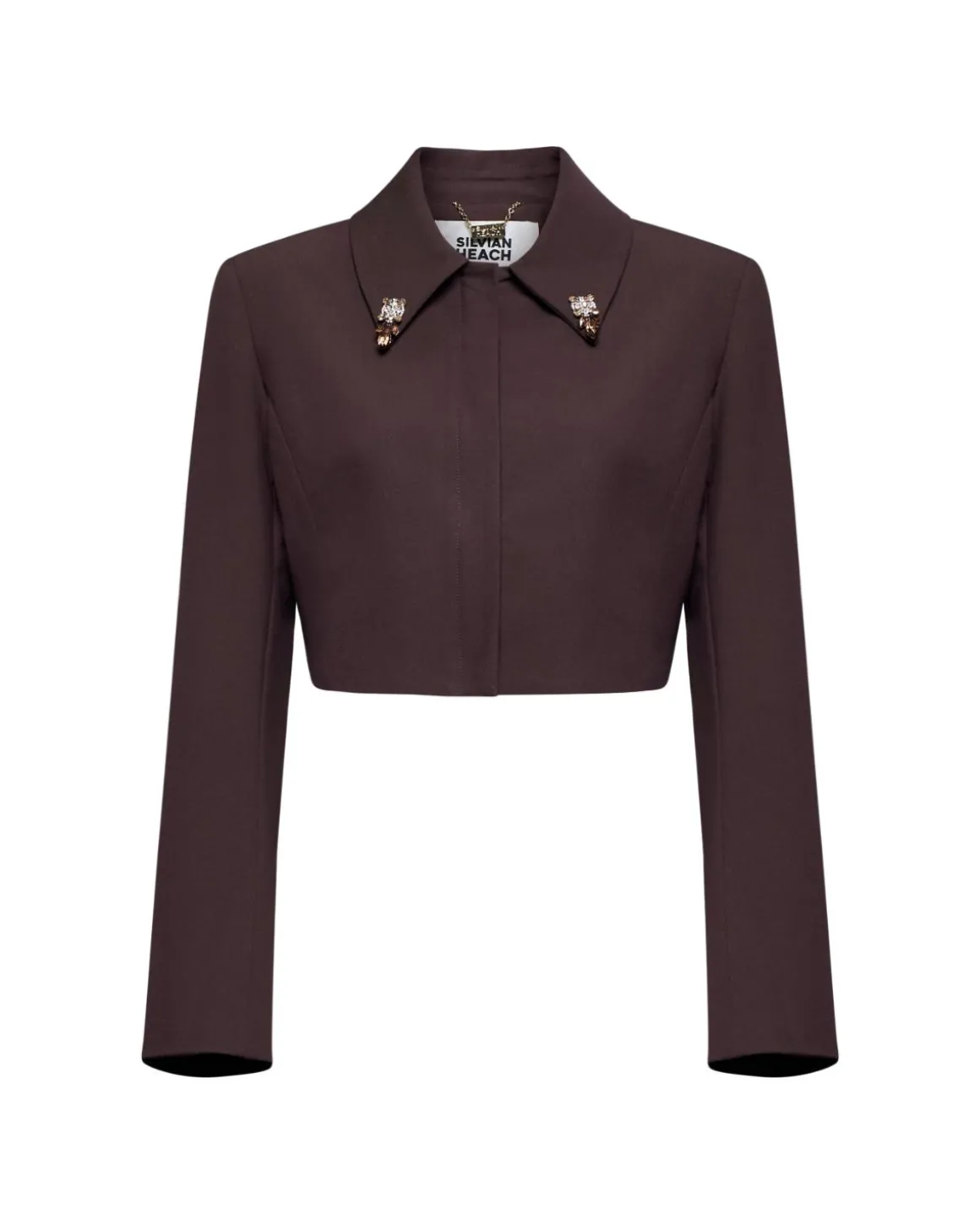 Short blazer with collar and detail