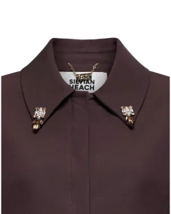 Short blazer with collar and detail