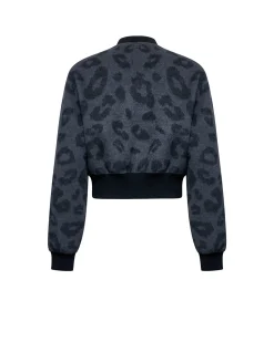 Short bomber jacket with animal print