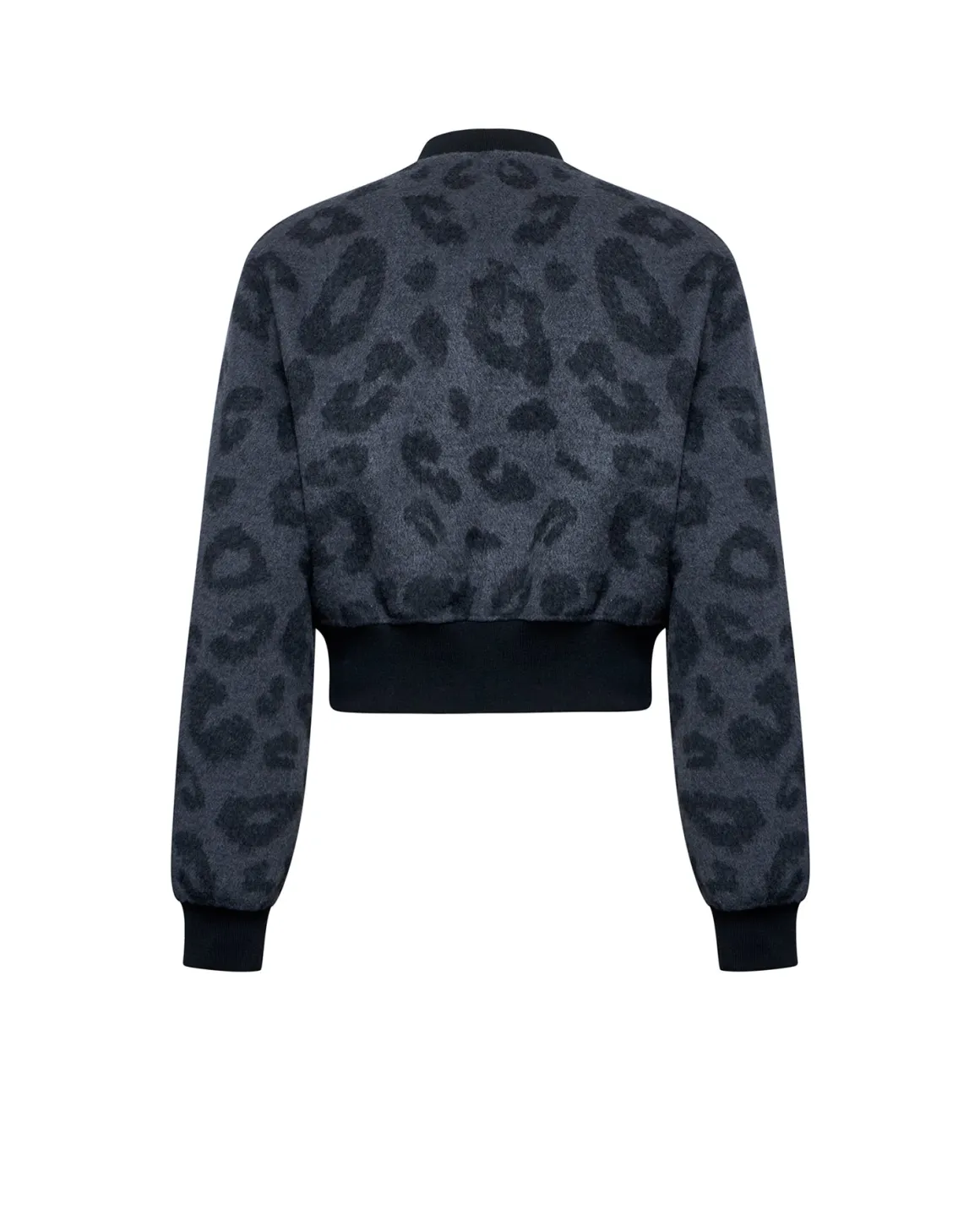 Short bomber jacket with animal print