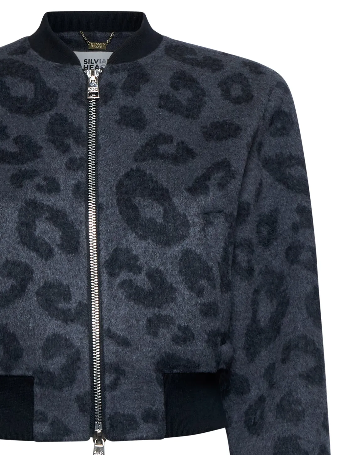 Short bomber jacket with animal print