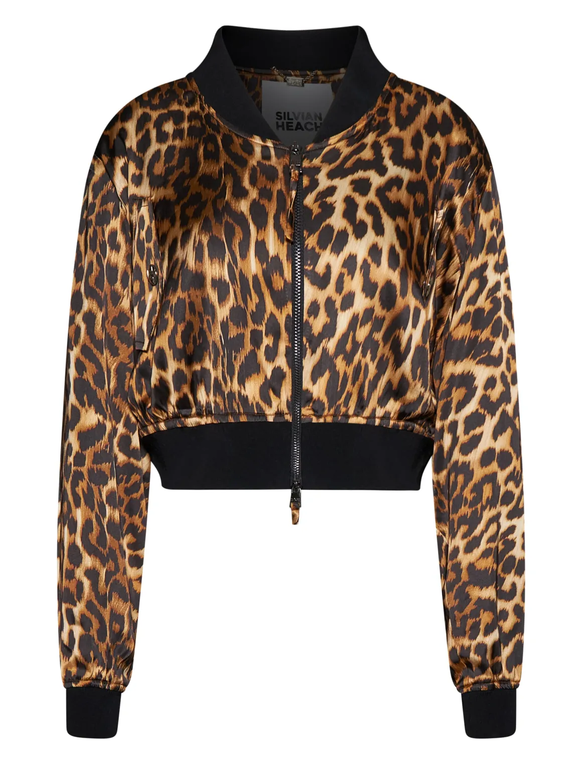 Short bomber jacket with front zip