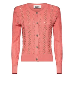 Short cardigan with decorative applications