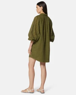 Short chemisier dress in sangallo