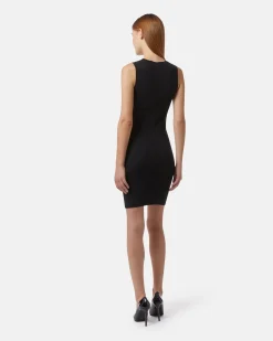Short dress in ribbed jersey