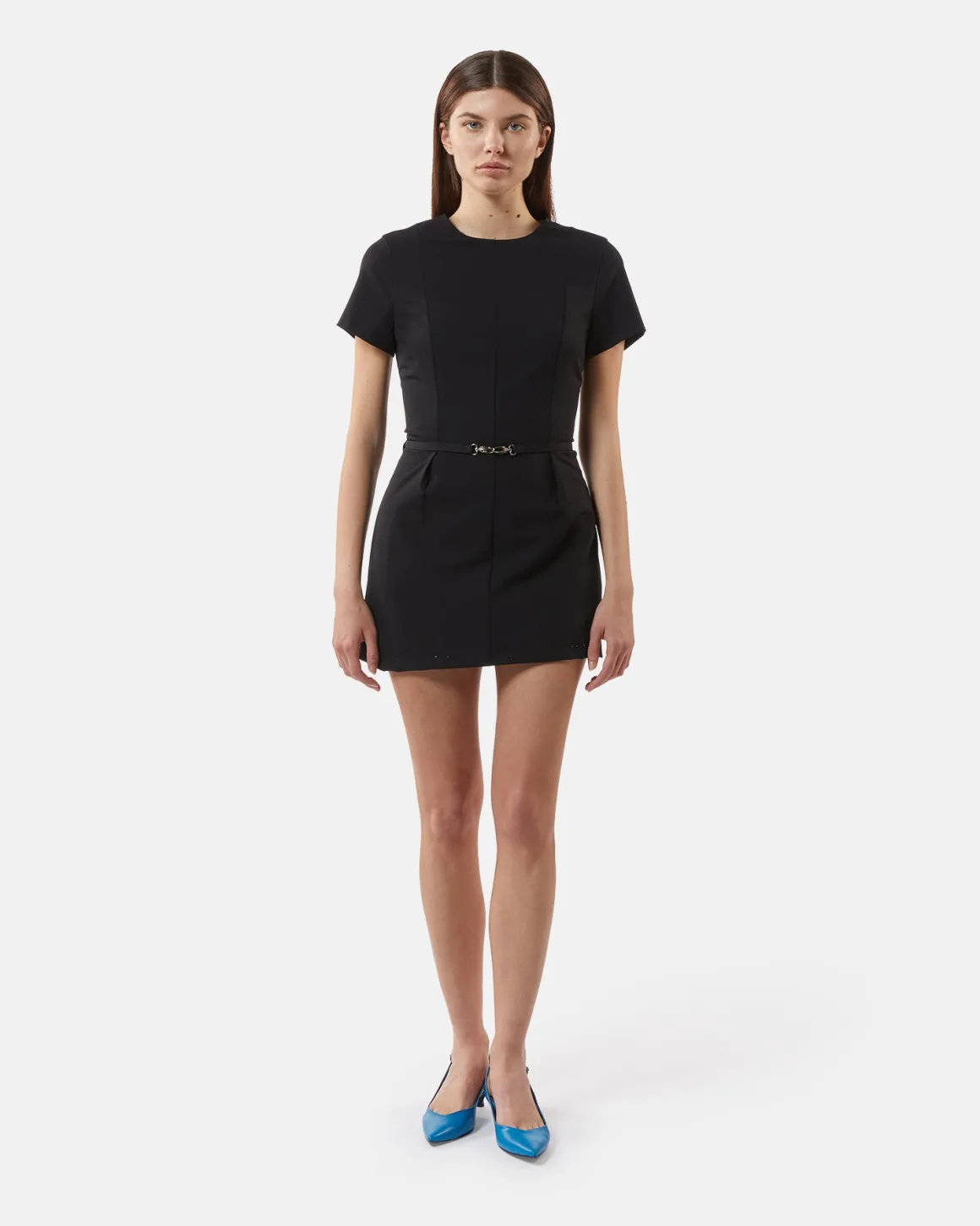 Short dress with decorative belt