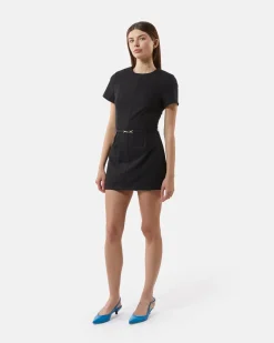 Short dress with decorative belt