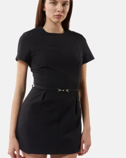 Short dress with decorative belt