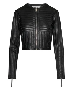 Short jacket with zip and structured design