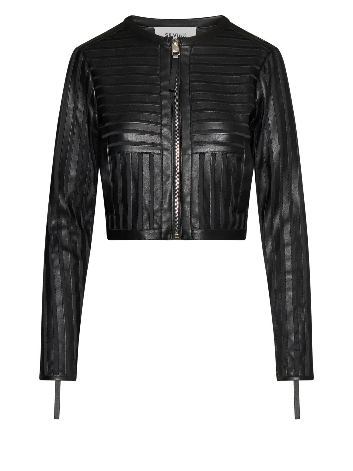 Short jacket with zip and structured design