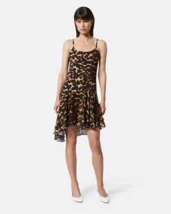 Short leopard dress with asymmetrical length