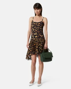 Short leopard dress with asymmetrical length
