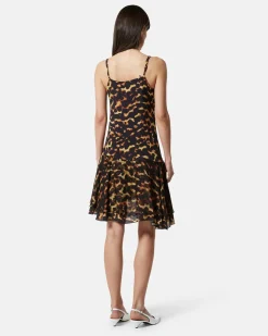Short leopard dress with asymmetrical length