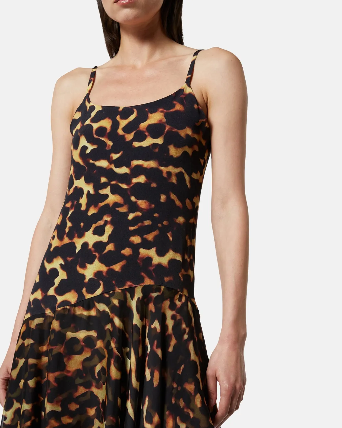 Short leopard dress with asymmetrical length