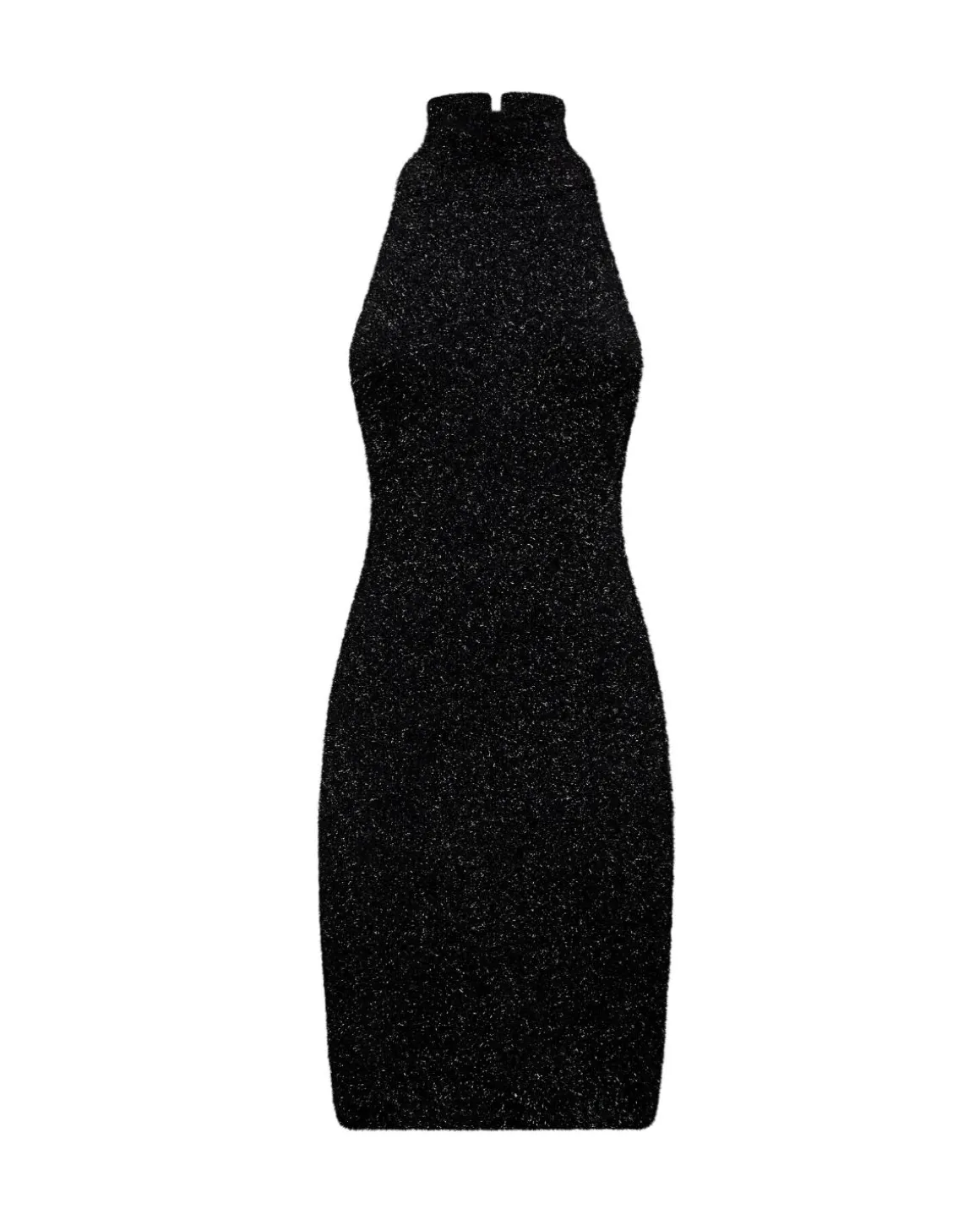 Short lurex dress with high neck