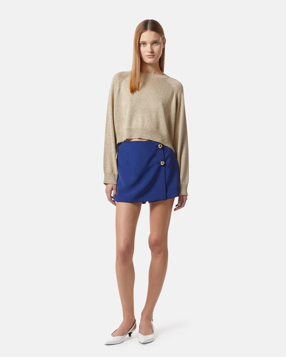 Short shirt in lurex