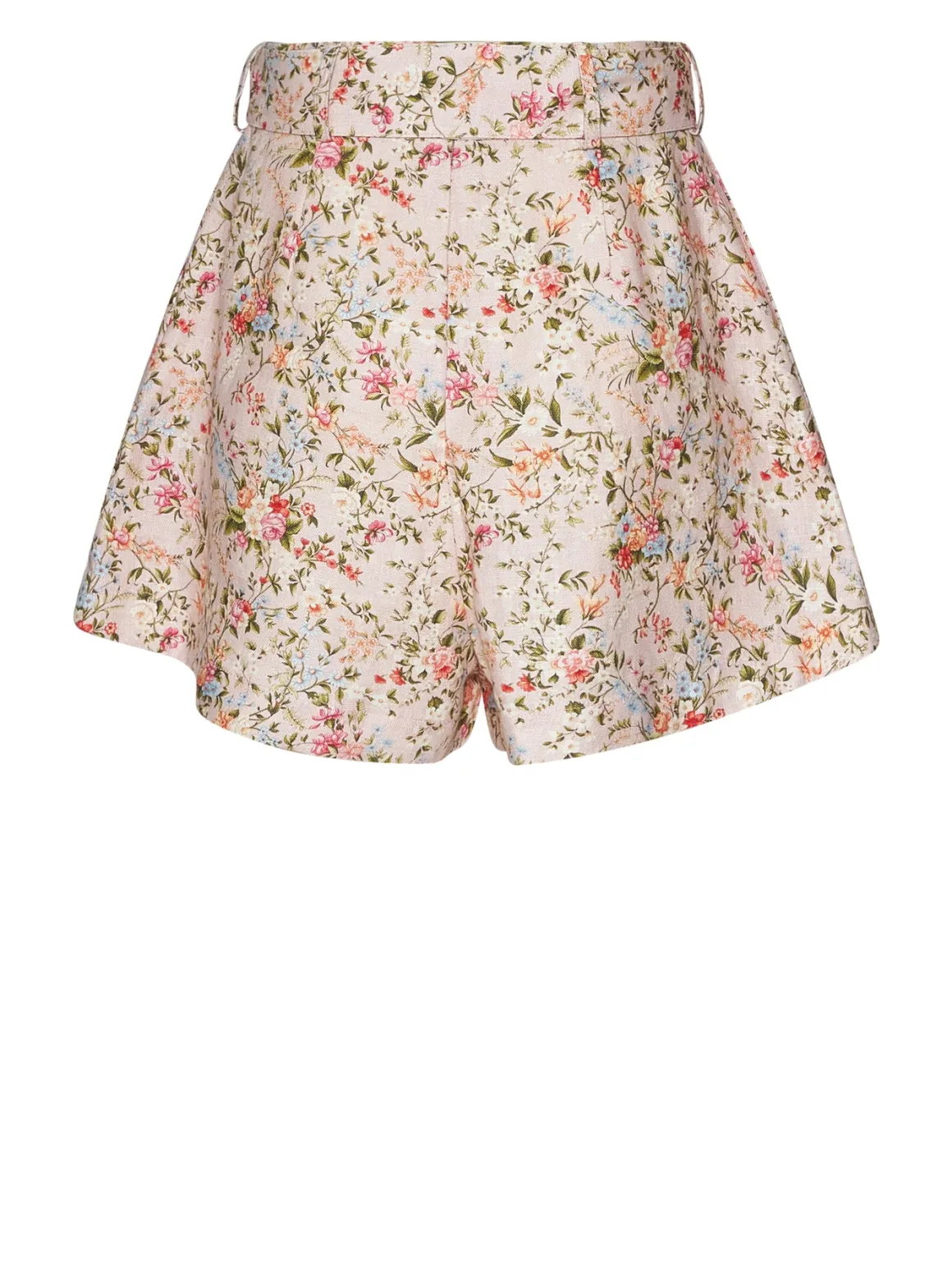 Shorts with floral print and structured design