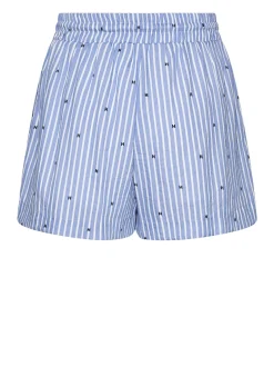Shorts with striped pattern and graphic details